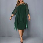 Nouvelles robes dt femmes grande taille 2021 fte longues robes lh1117rzdrss04ve vert