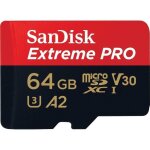 Carte m�moire micro sdxc - sandisk - extreme pro - 64 go - 170mb / s - class 10 uhs - i u3 v30
