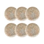 Lot 6 assiettes plates ambre 26cm en gres marron et beige Lot 6 assiettes plates ambre 26cm en gres marron et beige