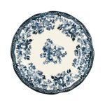 Lot 6 assiettes plates faustine 26cm en porcelaine bleu
