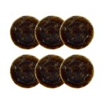 Lot 6 assiettes plates volcano 27cm en porcelaine marron
