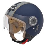 Nox casque jet n210 - bleu et gris mat