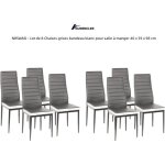 Nrswasi - lot de 8 chaises quiienclee grises bandeau blanc pour salle � manger 40 x 39 x 98 cm