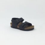 Nu - pieds - birkenstock - birk new york noir - cuir - enfant