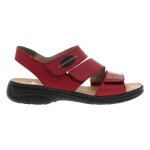Nu - pieds femme - marque - modèle - compensé - scratch - cuir - rouge Nu - pieds femme - marque - modèle - compensé - scratch - cuir - rouge