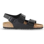 Nu - pieds - birkenstock - milano - noir - boucle de serrage - plat Nu - pieds - birkenstock - milano - noir - boucle de serrage - plat