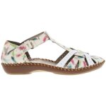 Nu - pieds talon plat rieker femme - blanc - basse - scratch - 2 cm