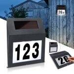 Numro de maison lumineux solaire - lars360 - applique murale - acier inoxydable - 2 led - personnalisable ...