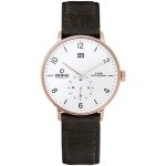 Obaku homme 42mm bracelet cuir noir quartz cadran blanc montre v190gdvwrb