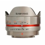 Objectif samyang 75mm f / 3. 5 pour capteur micro 4 / 3 - oeil - de - poisson - silver