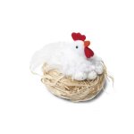 Objet d�coratif - non sp�cifi� - poule blanche - 10 cm - paille - int�rieur