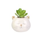 Objet de decoration murale - the replicant - objet de d�coration / plante artificielle avec pot chat ...