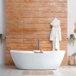 Oceanic baignoire ilot ros - l. 177 x i. 83 x h. 58 cm - en acrylique - bonde poussoir - blanc