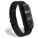 Ociodual bracelet de remplacement compatible avec xiaomi mi smart band 5 6 noir acier inoxydable sans ...