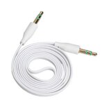 Ociodual cable jack 3. 5 mm cordon audio male 1m vers avec conecteur dor stereo blanc