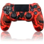 Ociodual coque de protection silicone compatible avec manette ps4 - slim - pro camouflage rouge gamepad ...