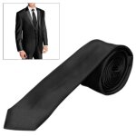 Ociodual cravate hommes mode couleur noir unie satin habill mariage dcontract cravate 100% polyester ...