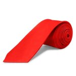 Ociodual cravate unisexe troite rouge sans imprim satin pour les clbrations et les vnements 100% ...