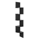 Ociodual meuble dangle en bois avec 5 tagres 20x20x122cm style moderne couleur noir. lment dcoratif ...