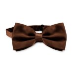 Ociodual noeud papillon lgant pour homme en brun design unicolor avec fermeture