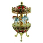 Oeuf musical faberg� m�tal chevaux carrousel - la valse de brahms