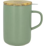 Ogo living tisanire grs avec couvercle en bois - 475ml - vert amande