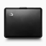 gon design - smart case large black - portefeuille noir en aluminium anodis