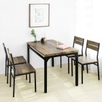 Ogt28 - n + fst72 - nx4 table de salle  manger - 4 chaises - sobuy - style industriel - marron - 110x70 ...