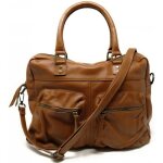 Sac � main en cuir oh my bag mod�le omb tokyo - marron cognac - femme - l 41 x l 27 x h 14 cm