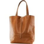 Sac � main - oh my bag - nice - cuir grain� - port� �paule - marron cognac