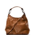 Sac � main en cuir oh my bag nikee - cognac fonc� - port� �paule - 38x26x115 cm
