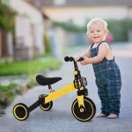 Ohmg 2 en 1 tricycle enfant bb evolutif de 18 mois  4 ans vlo draisienne jaune