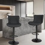 Ohmg lot de 2 tabouret bar rglable en hauteur chaise de bar 360 pivotant en faux cuir pour cuisine ...