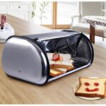 Ohmg sac a pain bo�te de rangement avec couvercle coulissant bo�te � pain en acier inoxydable 44 * 27 ...