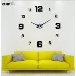 Ohp grande horloge murale 3d - moderne et design - noir