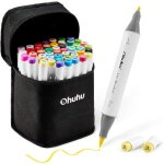 Ohuhu feutre a alcool 48 couleurs marqueurs  croquis  double pointe (pinceau et pointe fine) feutres ...