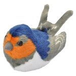 Oiseau en peluche - wild republic - 19595 - hirondelle rustique - bleu - pour enfant - 3 ans et plus