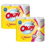 Okay decor papier essuie tout blanc 12 rouleaux (2 x 6 rlx) dcoratif conomique et rsistance pour la ...