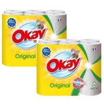 Okay original papier essuie tout blanc 12 rouleaux (2 x 6 rlx) conomique et rsistance pour la cuisine ...