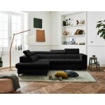 Olinda - canap dangle gauche - 5 places - convertible avec coffre et ttires rglables - en tissu - ...