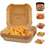Olymagic papier cuisson air fryer 100pcs papier sulfuris carr pour friteuse  air