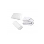 Pack complet literie : oreiller(s) + prot�ge - matelas + couette blanc 90x200 cm