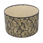 Abat - jour creux - omabeta - mtal noir avec doublure jaune - 25 cm - design contemporain - e27 / e14 ...
