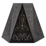 Abat - jour - omabeta - hexagonal en fer forg - style scandinave moderne - culot e27 - noir