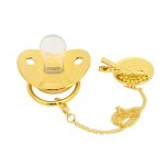 Omabeta alphabet pacifier golden baby pacifier curved design 26 letters safe materials healthy bling ...