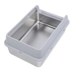 Bac � liti�re pour chat - omabeta - acier inoxydable - c�t�s hauts - anti - odeur - facile � nettoyer ...