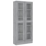 Armoire à vitrine - omabeta - sonoma gris - 825x305x1855cm - 5 compartiments - 2 portes vitrées Armoire à vitrine - omabeta - sonoma gris - 825x305x1855cm - 5 compartiments - 2 portes vitrées