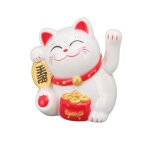 D�coration de chat porte - bonheur chinois - omabeta - bras ondulant solaire - blanc - plastique - 53x41 ...
