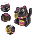 Dcoration de chat porte - bonheur chinois - omabeta - ondulant solaire - noir - plastique - 53x41 cm ...