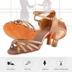 Chaussures de danse - omabeta - modle latines - confortables - talon 7 cm - marron clair